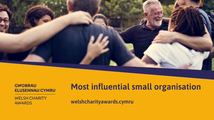 Most influential small organisation graphic with the awards colours and logo 