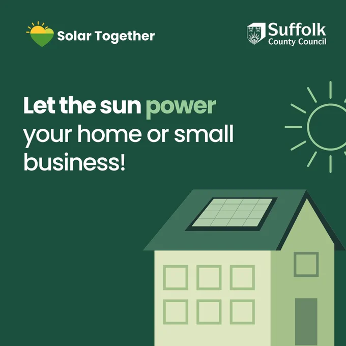an illustration of a house with solar panels in the sunshine