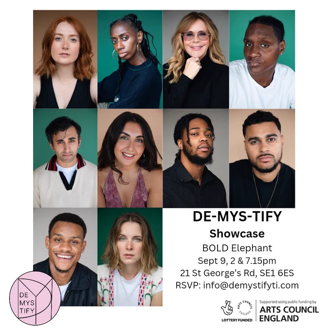 A showcase poster, with 10 actors headshots. 