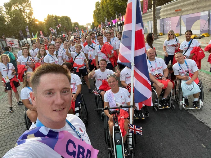 Terry and Lucy ready to lead the team out to the opening ceremony