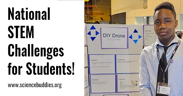 Student with science project display board