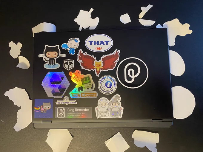 Picture of my laptop with stickers