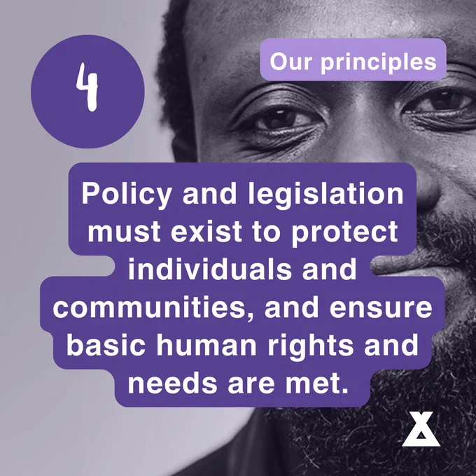Policy and legislation must exist to protect individuals and communities, and ensure basic human rights and needs are met. 