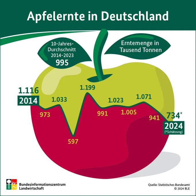 Infografik Apfelernte in Deutschland