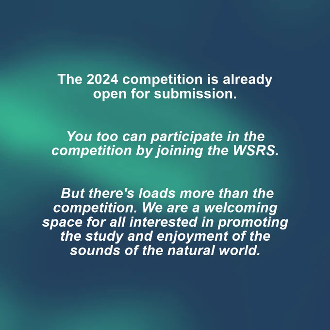 The 2024 Wildlife Sound Competition is now open for entries- join us!