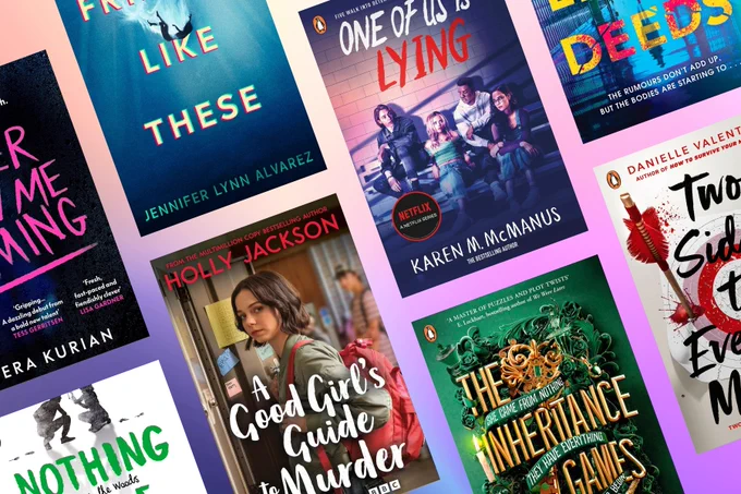 book jackets featured are friends like these by Jennifer Lynn Alvarez, one of us is lying by Karen M McManus, a good girl's guide to murder by Holly Jackson