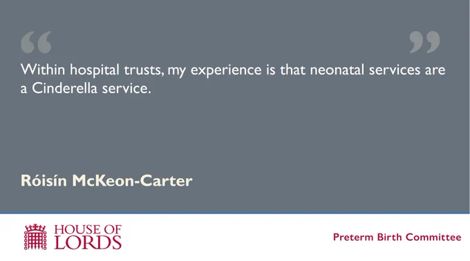 Quote from Róisín McKeon-Carter - Within hospital trusts, my experience is that neonatal services are a Cinderella service.