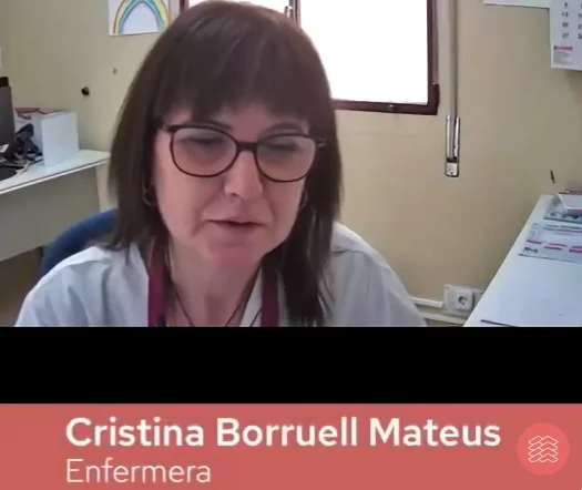 Imagen de Cristina Borruell Mateus, enfermera, en un momento de la conversación con Lourdes Bermejo.