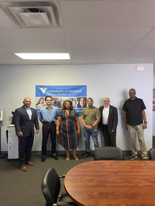 Assistant Secretary Rodriguez poses with staff from HVRP Grantee Volunteers of America, Ohio and Indiana-Indianapolis. 