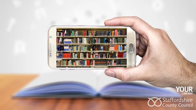 Phone screen filled with books