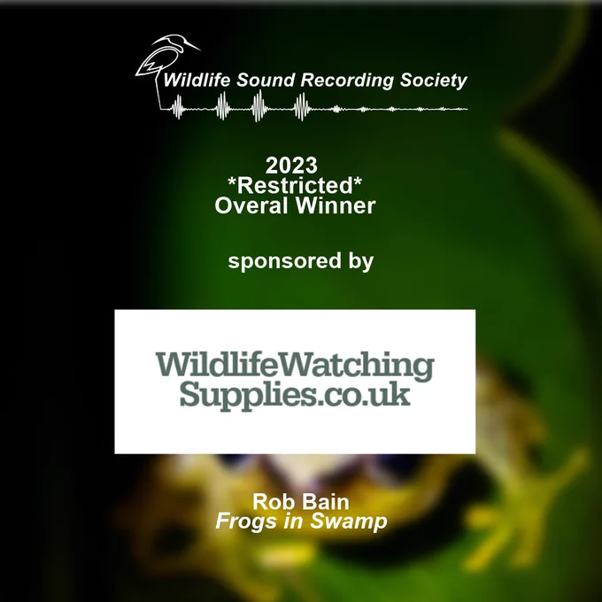 Info card with the logo of Wildlife Watching Supplies sponsors of the Restricted Overall winner of the WSRS annual competition.