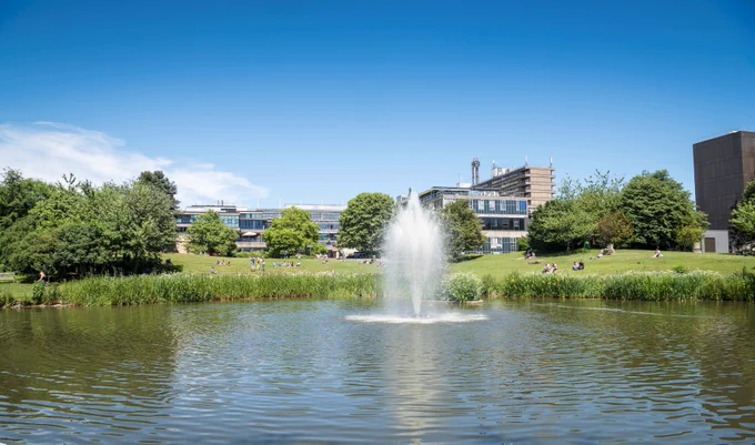 This is a picture of the campus lake.