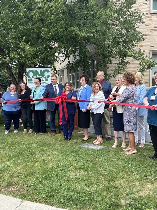 Group at ribbon cutting at AO Fox Memorial Hospital