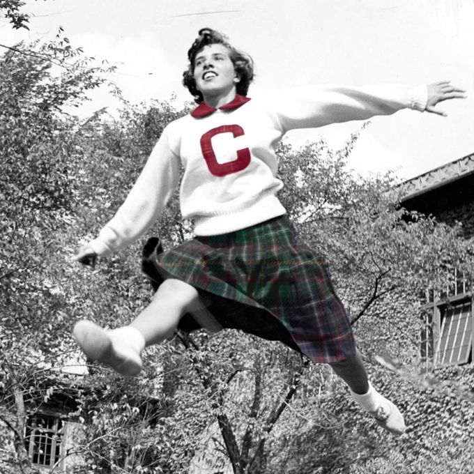 Colorized image of a CMU cheerleader (c.1967) found in the University Archives, available online via our Digital Collections.
