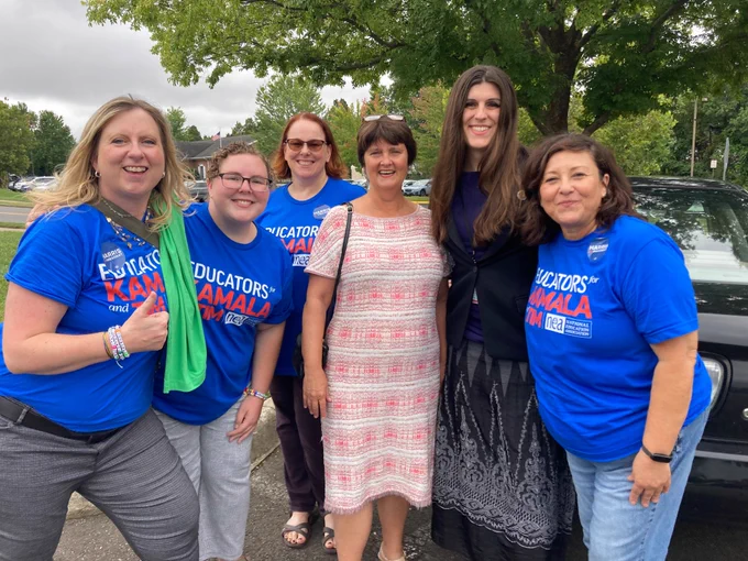 Danica with Anne Holton and local educators.