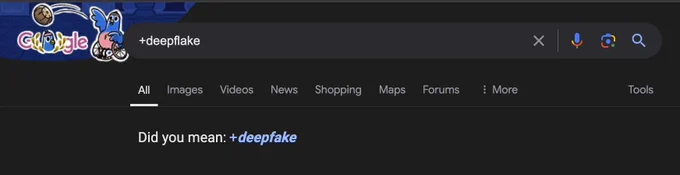 Google query for deepflake returning no results.