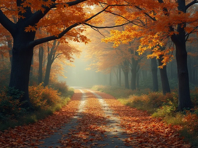 I generated this image with GROK using the prompt: 'mystical Autumn landscape