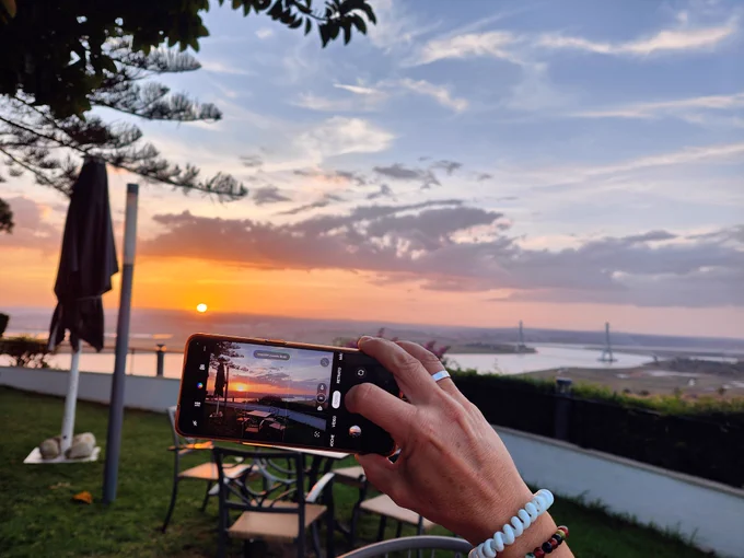 Vistas del río Guadiana haciendo frontera con Portugal desde la terraza del Parador de Turismo de Ayamonte, Huelva