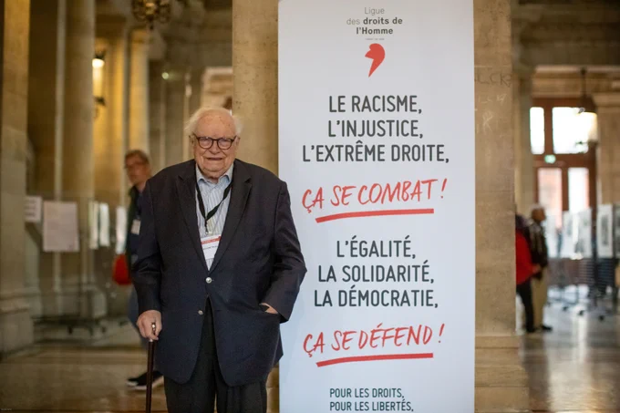 Henri Leclerc, président d'honneur de la Ligue des droits de l'Homme (LDH), en mai dernier au 92e congrès de la LDH à Bordeaux. ©LDH-EBAJOU