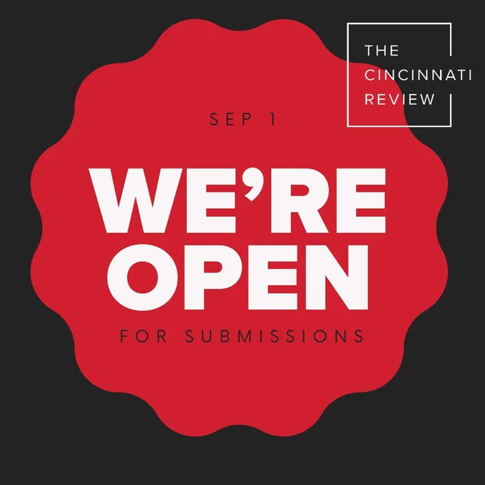 Graphic that reads, "SEP 1, WE'RE OPEN FOR SUBMISSIONS."