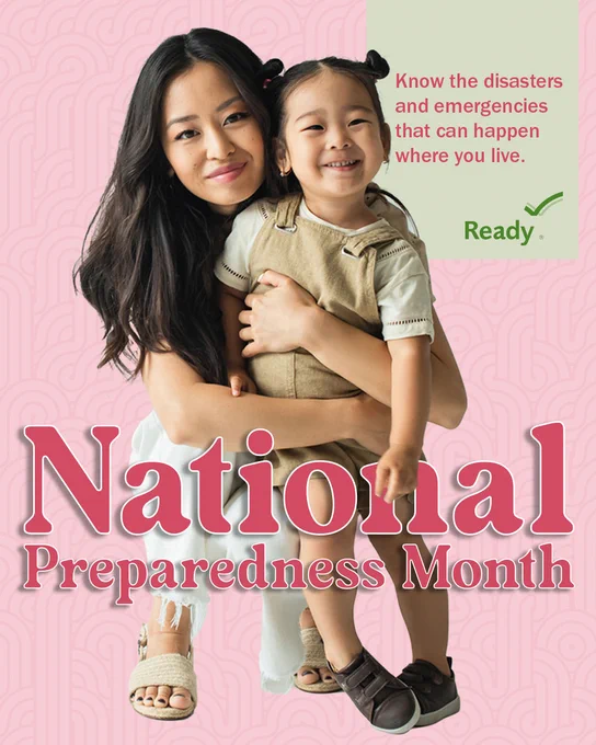 A photo of a mother hugging her young daughter. Text: Know the disasters and emergencies that can happen where you live.