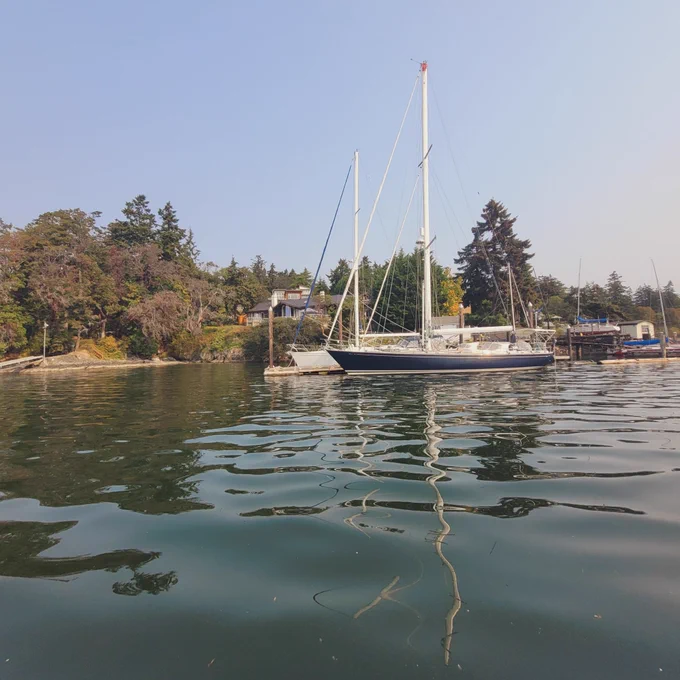 Photo of sailboats near Victoria.