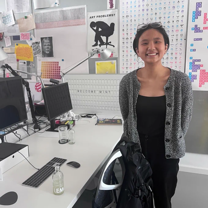 Mint Tantisuwanna on her first day in the office at Typotheque