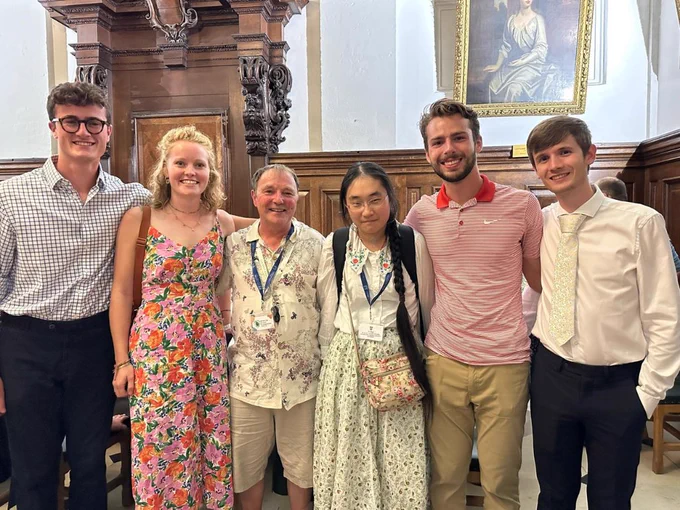 Left to right: Bertie Titley, Lottie Apsey, Dr. Jonathan Mitchley (Reading, a key organiser of event), Yi Zhao, Andrew Berley, Jake Dalzell (team captain). 