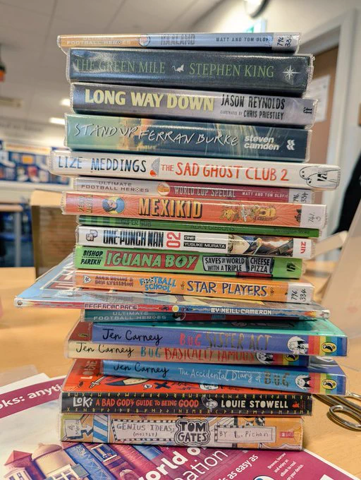 Pile of books just returned to the library!