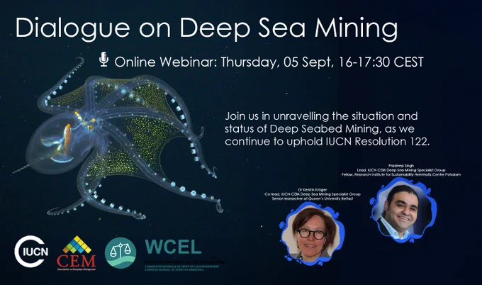 Deep-Sea Mining webinar where discussions will present the latest info on DSM, current status, and debrief of the recent, crucial International Seabed Authority (ISA) meetings in Kingston, Jamaica. 