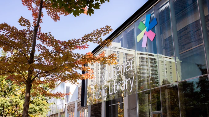 Central Library in fall.