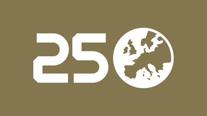 Eurogamer's 25th anniversary logo.