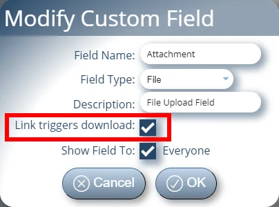 New custom File Upload field options in MIDAS v4.37