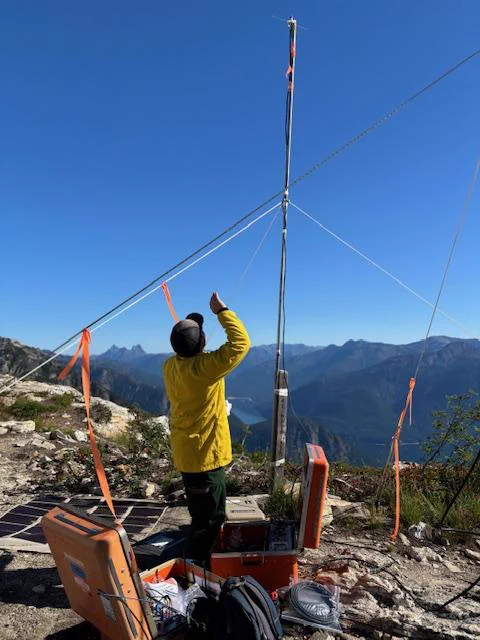 Communication Technician Dave Jalonen repairs a radio repeater near the Ruby Fire. Photo courtesy of Austin Gonzagowski