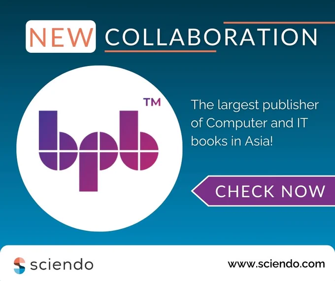 An announcement of a new collaboration between Sciendo and BPB, featuring a prompt to "Check Now. the BPB and Sciendo logo"