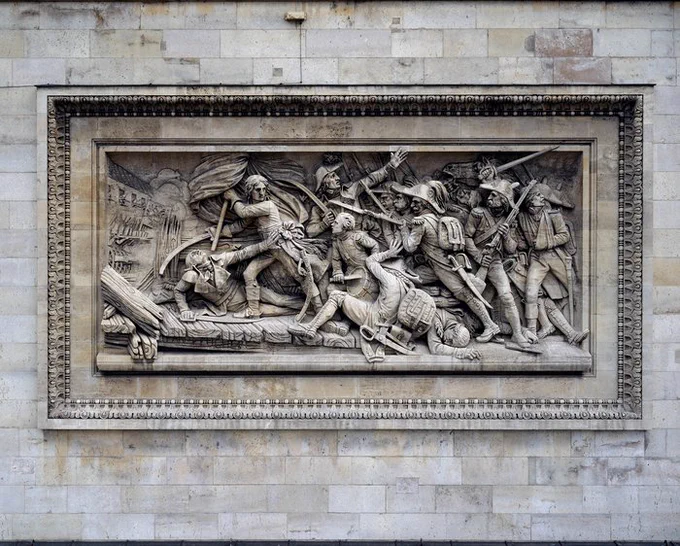 Le Passage du pont d'Arcole sur le relief supérieur du piédroit sud-ouest, côté avenue de la Grande-Armée. 
Crédits : Patrick Muller / @lecmn 