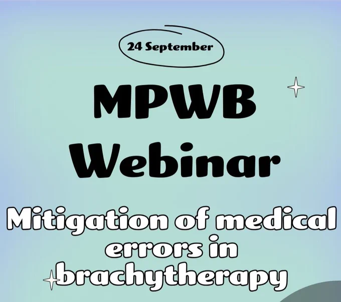 

📅 Save the Date! Sept 24, 2024  
⏰ 09:00 ET | 15:00 CET

Join us for the MPWB Webinar on mitigating medical errors in #Brachytherapy with Dr. Samantha Simiele. Moderated by Sarah Ashmeg & Arjit Baghwala.

🔗 Register here: https://us06web.zoom.us/webinar/register/WN_pnZl3_xBSSa6NO7PFXpICA

#MedPhys #PatientSafety #Healthcare

