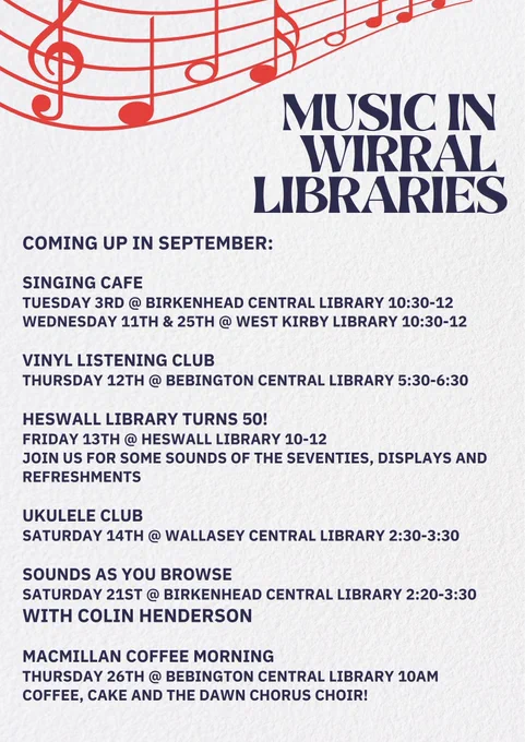 Music in Wirral Libraries where and what to expect
