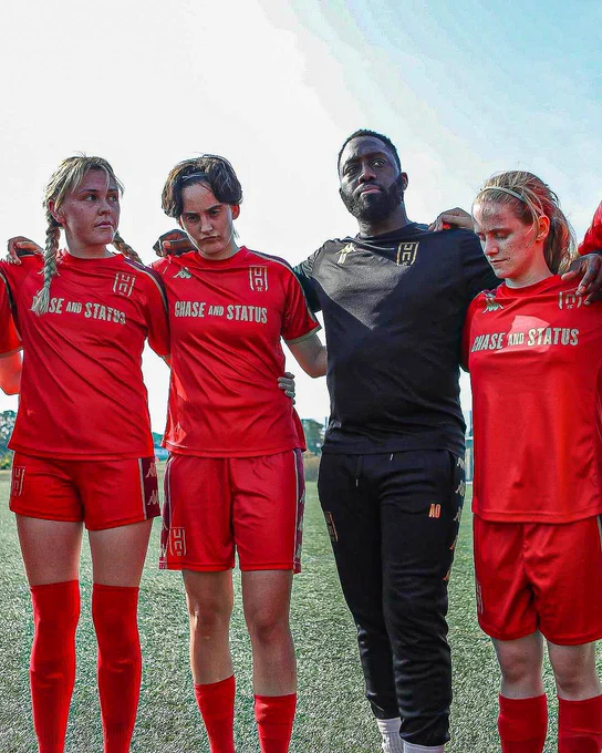 An image of Hammersmith FC celebrating after winning their Adobe Women’s FA Cup first round qualifying game