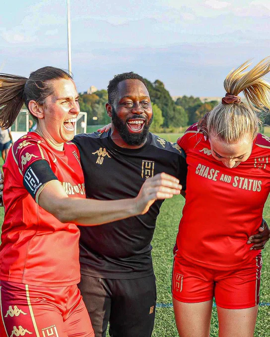 An image of Hammersmith FC celebrating after winning their Adobe Women’s FA Cup first round qualifying game
