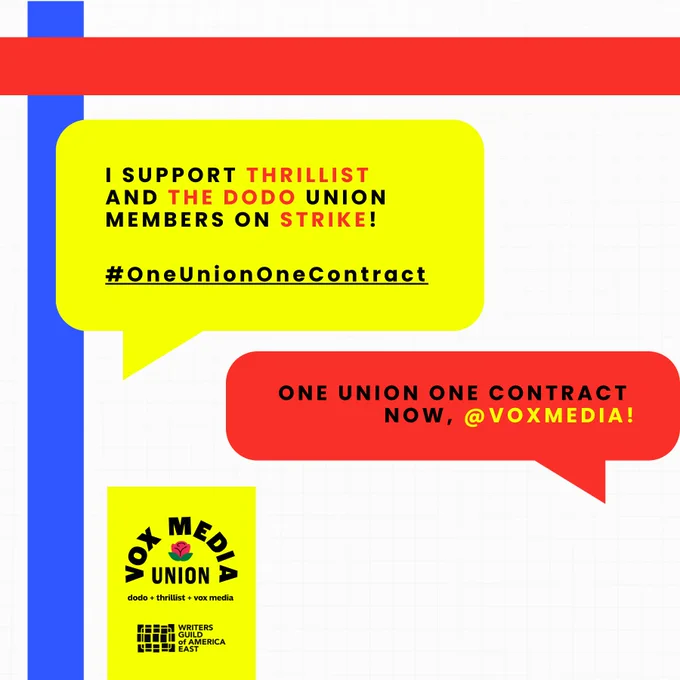 I support Thrillist and The Dodo Union members on strike! #OneUnionOneContract