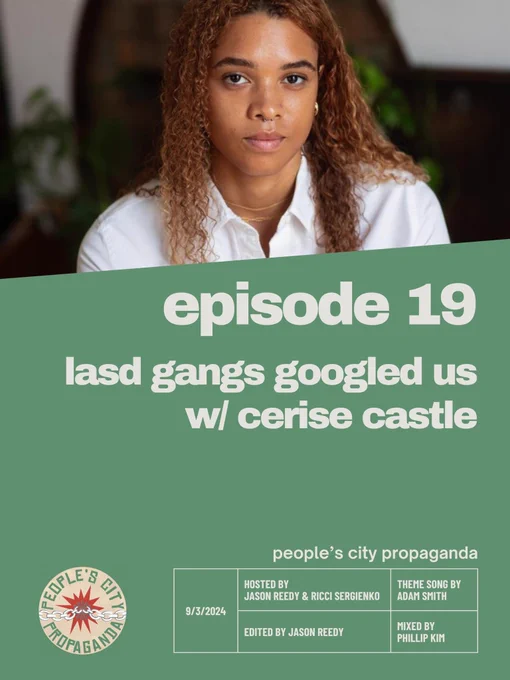 poster for podcast that include a pic of Cerise Castle, the PCP logo and the date, who hosted, edited and mixed the podcast. Light green background