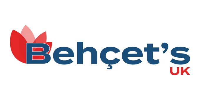 The blue and red Behçet's UK logo on a white background. 