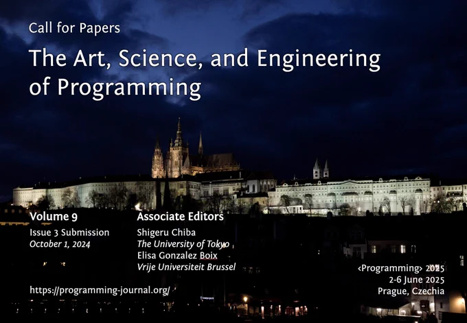 Poster for the <Programming> Journal. The deadline for issue 3 of volume 9 is October 1st, 2024