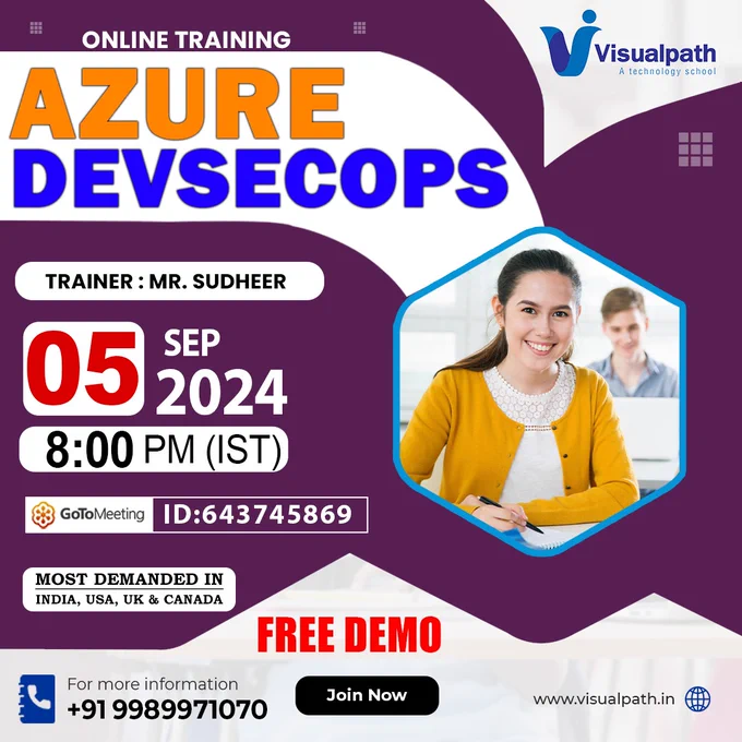 👉Join Now: https://bit.ly/4dNS0fj
👉Attend Online #FreeDemo On #AzureDevSecOps by Mr.Sudheer.
📅Demo on: 5th SEPTEMEBER @ 8PM (IST).
📲Contact us:  91 9989971070.
👉Visit Blog: https://visualpathblogs.com/ 
👉WhatsApp: https://www.whatsapp.com/catalog/919989971070
🌐Visit: https://visualpath.in/Microsoft-Azure-DevOps-online-Training.html

#AzureDevOps #Azure #DevOps #Visualpath #azuredevopsonline #AzureDevOpsTraining #MicrosoftAzure #azuredevopsdemo #DevSecOps #sonarqube #Dockers #kubernetes #devopsengineer #azurecloud #clouds #cloudcomputing #linux #azurecertification #Microsoft