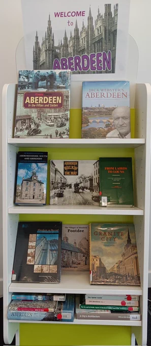 Display of books about Aberdeen 