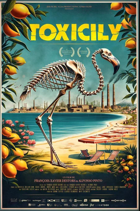 Affiche du film Toxicily qui décrit la réalité de la pollution pétrochimique et ses conséquences, et qui sera diffusé à Châlons ce vendredi.