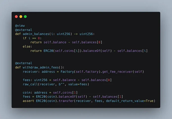 withdraw_admin_fees — using balanceOf, public