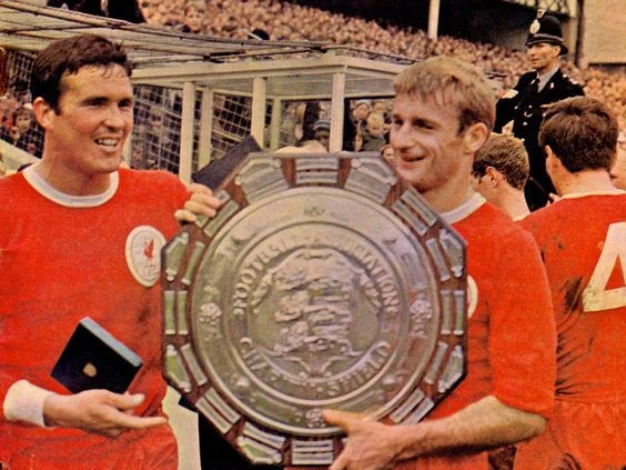 Ronnie Yeates and SIR Roger Parading the Charity Sheild Trophy.