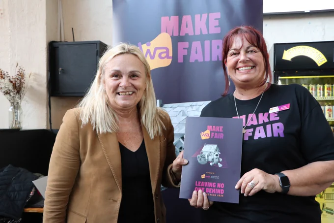 WACOSS CEO Louise Giolitto (right) with Minister Winton, Minister for Early Childhood Education; Child Protection; Prevention of Family and Domestic Violence; Community Services.